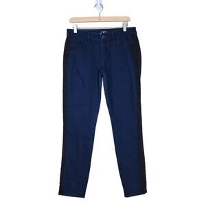 LOFT Womens 29 Curvy Skinny Black Side Stripe Jean